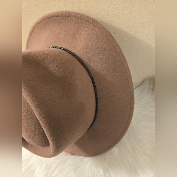 Women's Summer & Rose Wool Fedora Hat with Beige With black Trimming - Picture 4 of 16